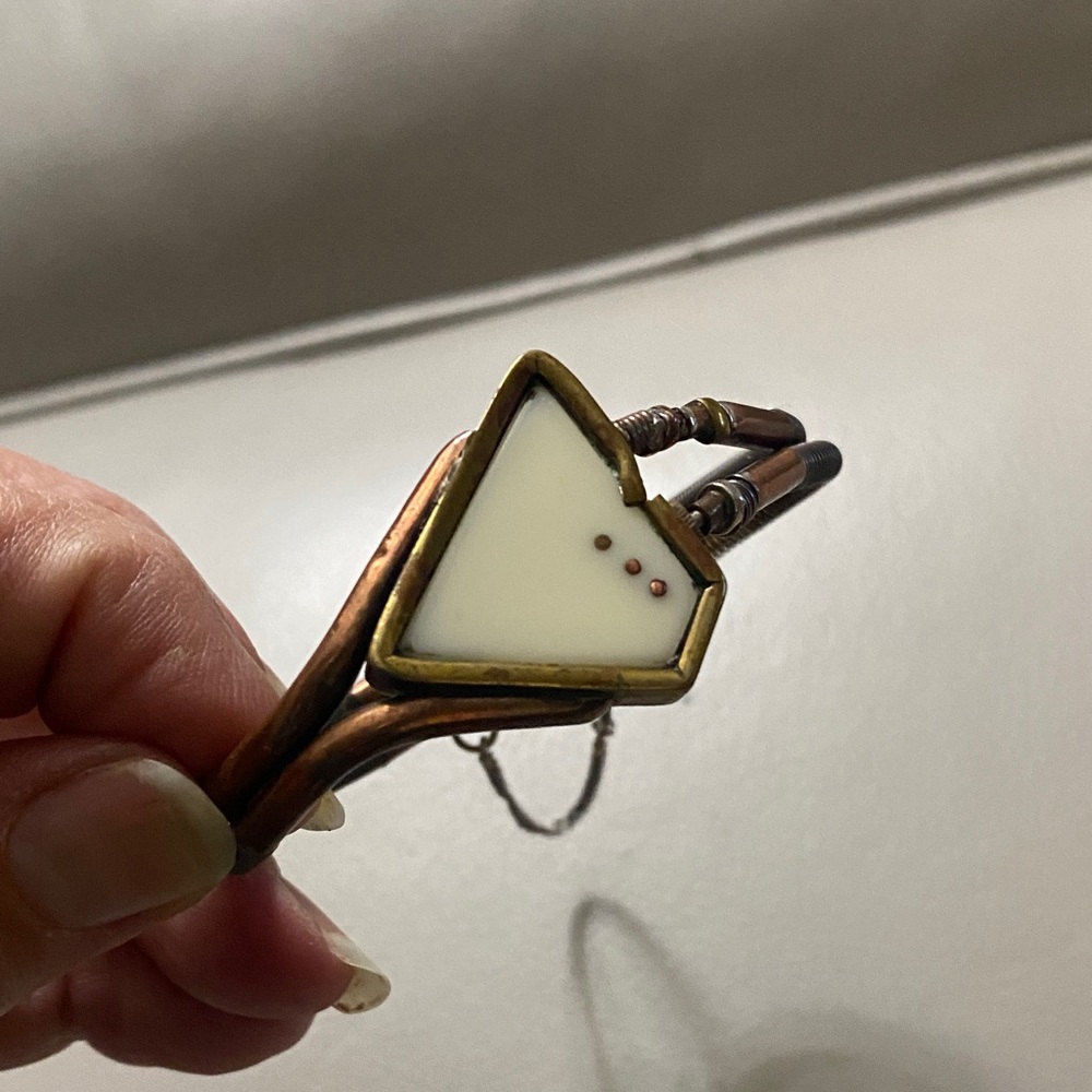 Unique Copper and White Geometric Bracelet Steampunk bracelet